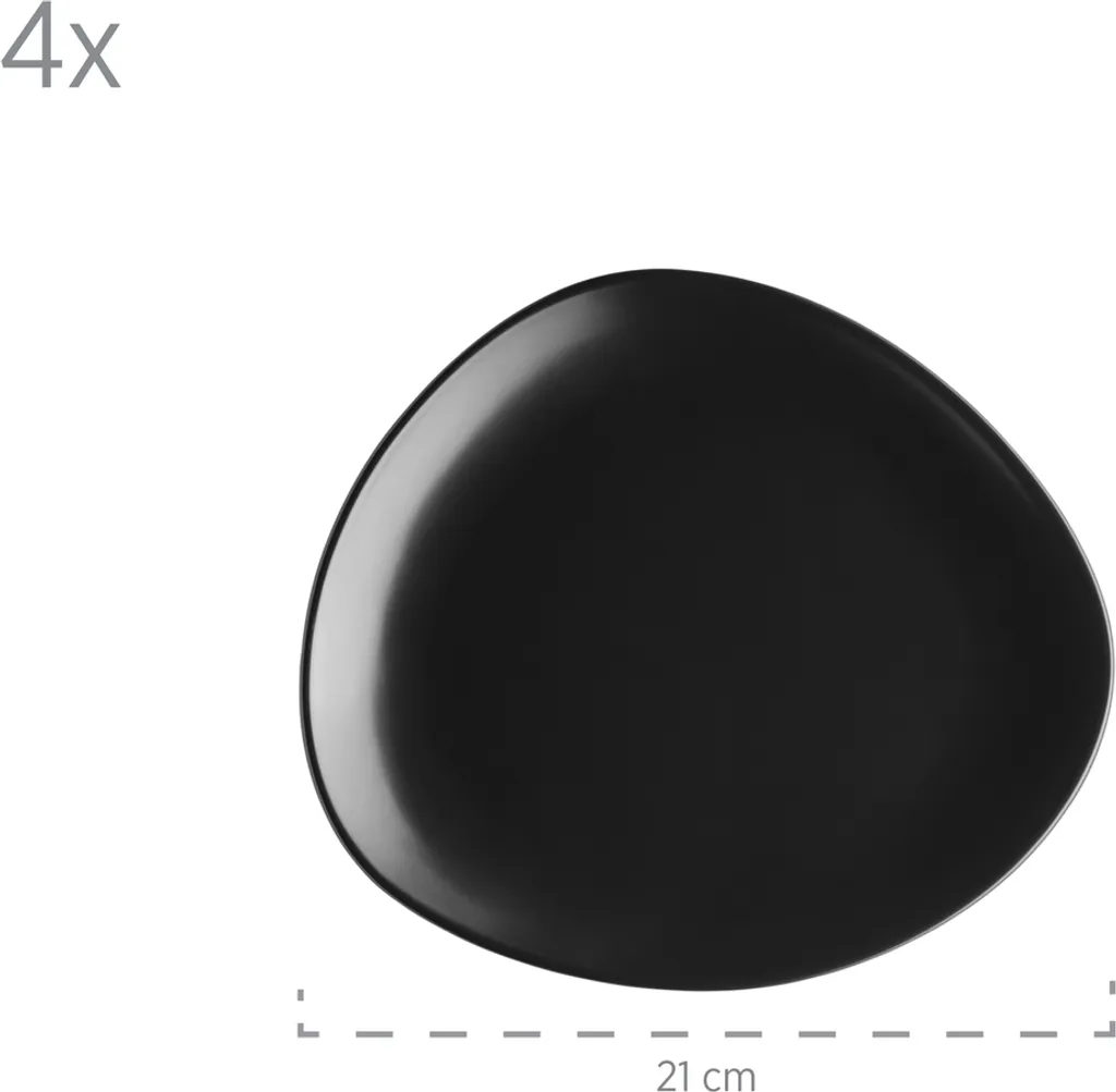 Mäser 931730 Kombiservice Glendale Für 4 Personen, Steinzeug, Schwarz (1 Set, 16-teilig) – Bild 4