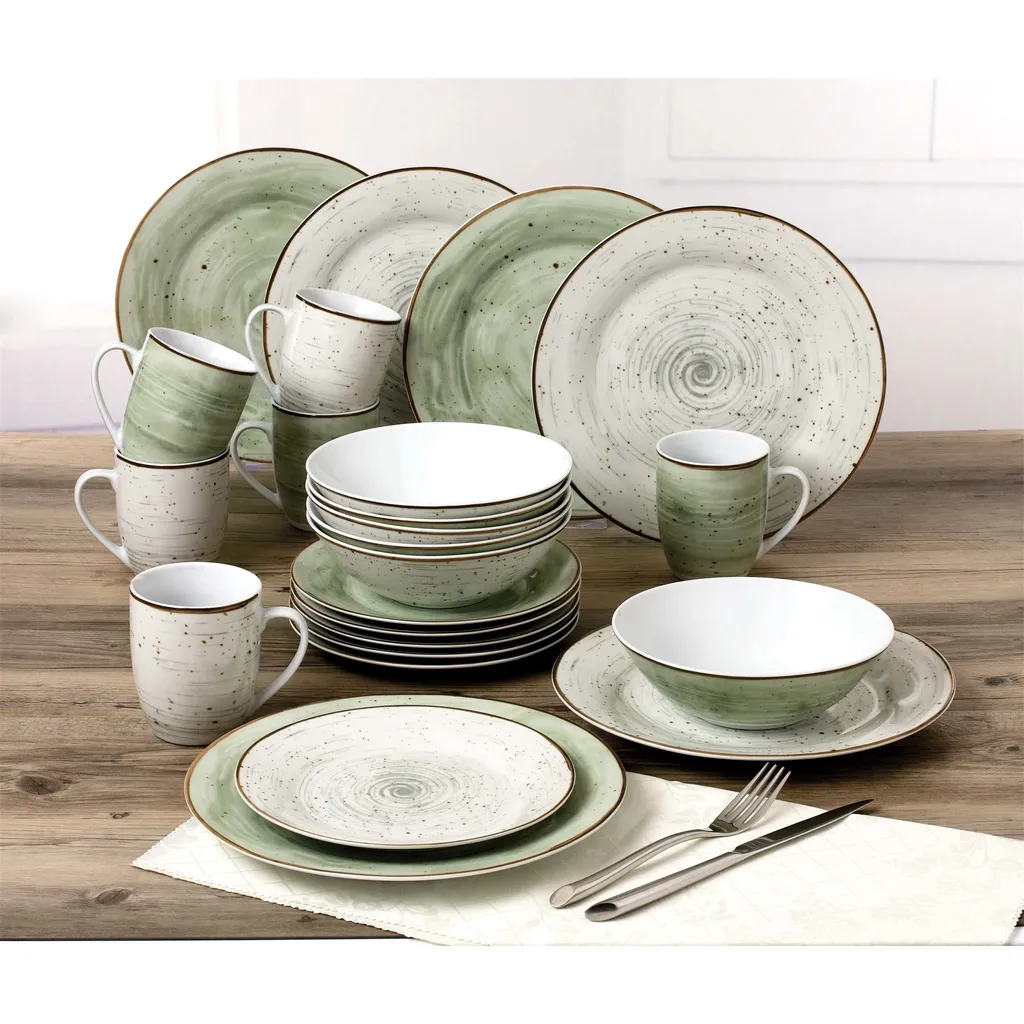 WELLCO Kombiservice Pur 24teilig Grün/grau – Bild 2