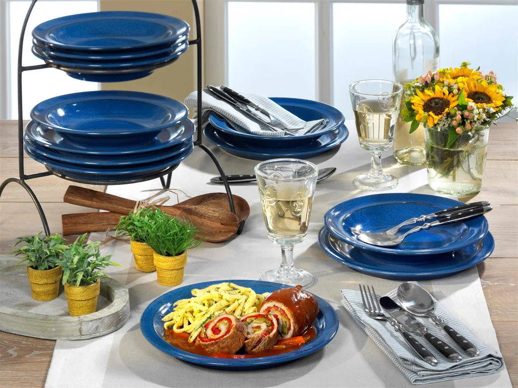 Friesland Ammerland Blue Tafel-Set 12 Tlg Speiseteller + Suppenteller