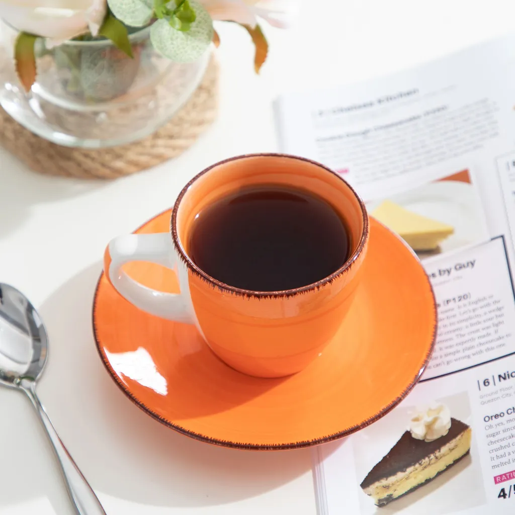 Kaffeeservice Steinzeug, Vancasso BONITA 12 Teiliges Kaffeeset, Cappuccino Tassenset Für 6 Personen, Tassen Und Untertassen – Bild 6