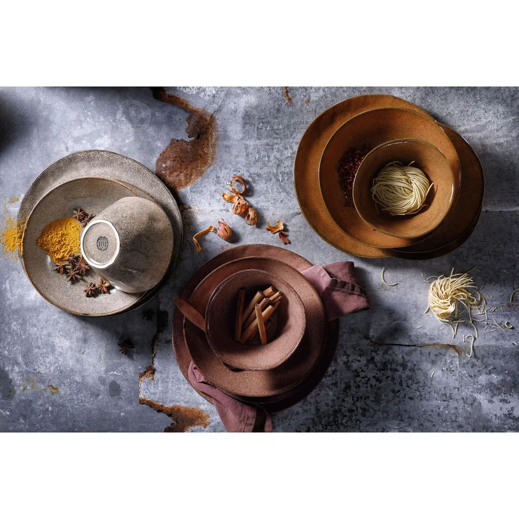 1 X Palmer Rustique Keramik Tafel Service Set 24 Tlg. 6 Pers. Rost – Bild 4