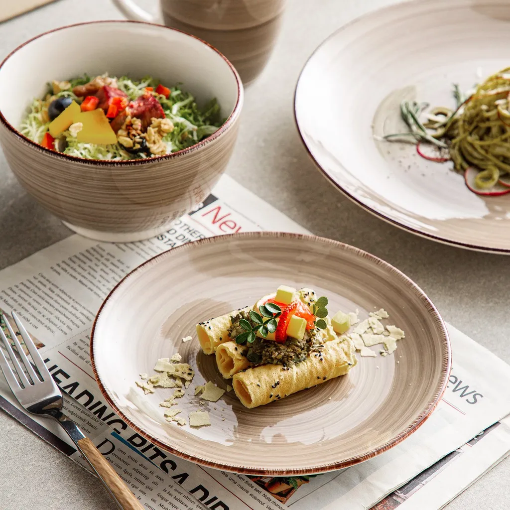 Vancasso Bella Steinzeug Kombiservice, 16 Teilig Geschirrset Für 4 Personen, Mit Je 4 Dessertteller, Speiseteller, Müslischalen, Kaffeebecher, Schokolade – Bild 6