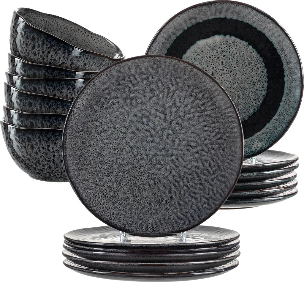 Leonardo Keramikgeschirr-Set Matera 18tlg. Grau, 026055