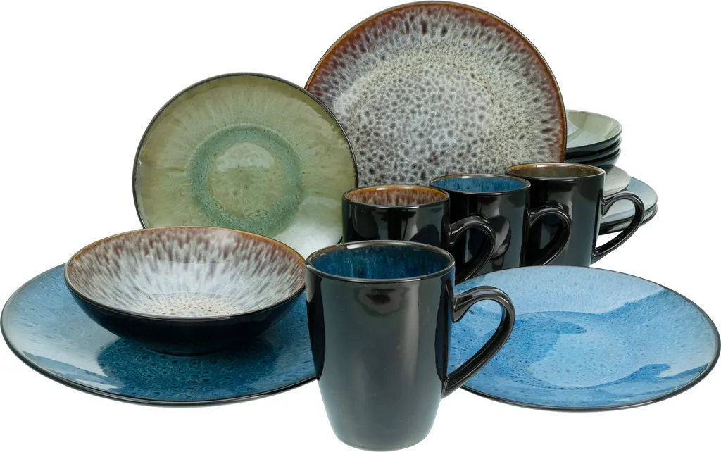 CreaTable 23629 Kombiservice Bali Für 4 Personen, Steinzeug, Mehrfarbig (1 Set, 16-teilig) – Bild 4