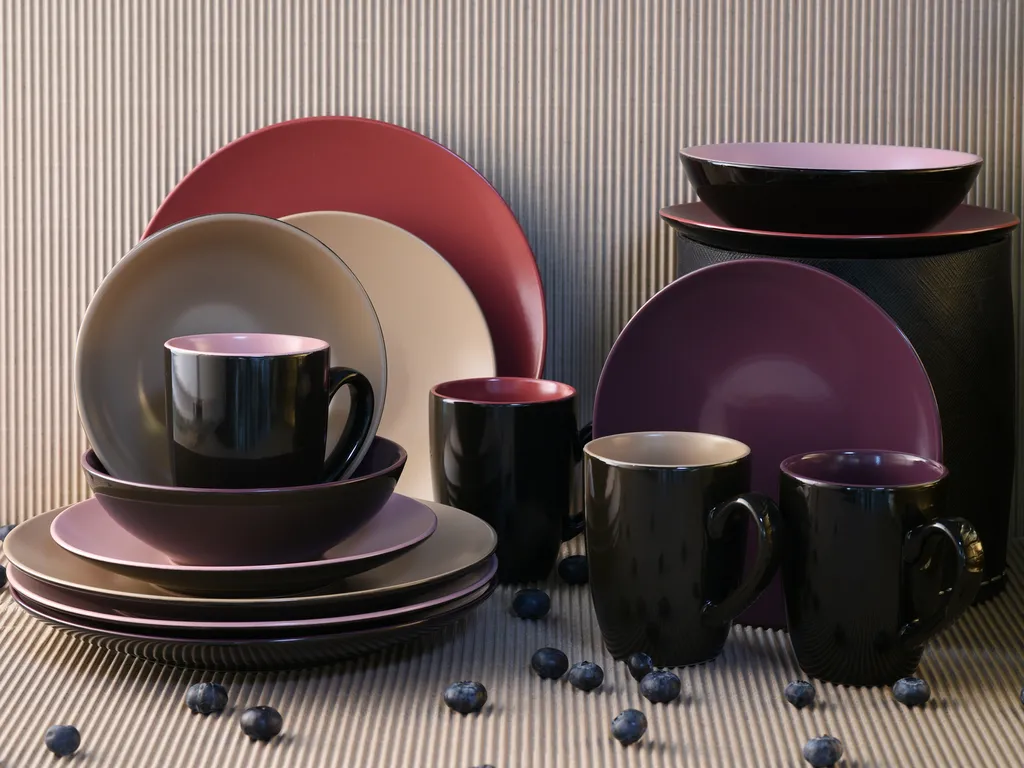 CreaTable 22458 Kombiservice Very Berry Für 4 Personen, Steinzeug, Mehrfarbig (1 Set, 16-teilig) – Bild 2