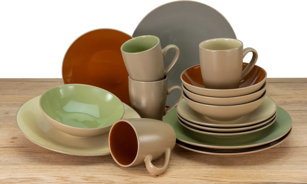 CreaTable 22563 Kombiservice Urban Jungle Für 4 Personen, Steinzeug, Mehrfarbig (1 Set, 16-teilig) – Bild 2