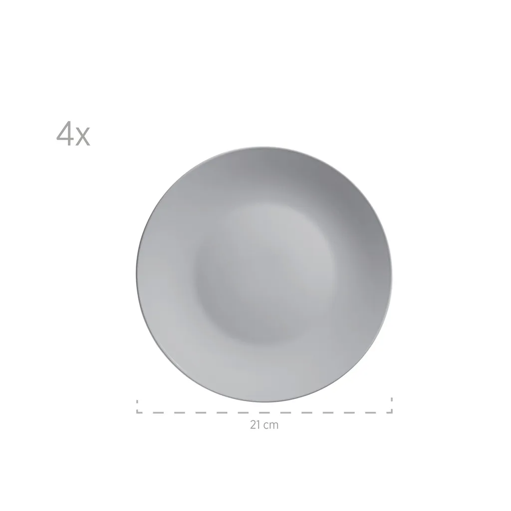 Mäser 931914 Kombiservice Pastell Selection Für 4 Personen, Steinzeug, Grau (1 Set, 16-teilig) – Bild 4