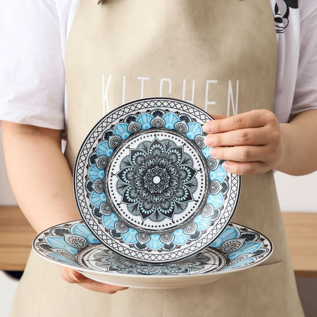 Tafelservice VEWEET, 18 Teiliges Geschirrset Aus Porzellan, AUDRIE Serie, Mit Je 6 Müslischale, Dessertteller Und Flachteller Für 6 Personen – Bild 5