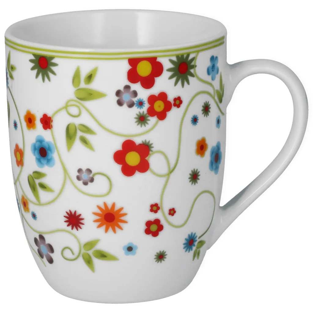 Van Well Frühstücksset 18-tlg. Für 6 Personen Serie Vario Porzellan - Farbe Wählbar, Farbe:flowers – Bild 4