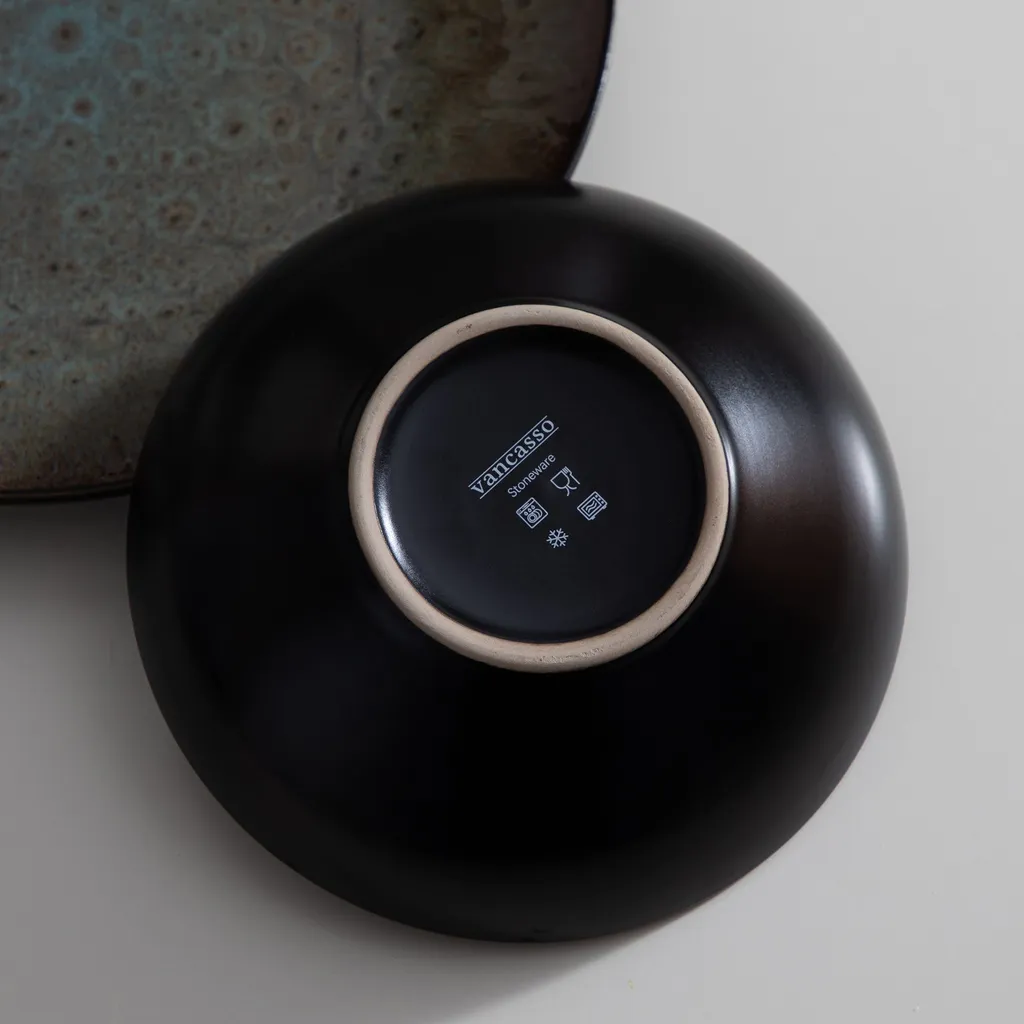 Tafelservice Steinzeug, Vancasso 16-St BUBBLE Kombiservice, Geschirrset Mit Müslischalen, Kaffeetassen, Dessertteller Und Speiseteller Für 4 Personen, Vintage – Bild 4