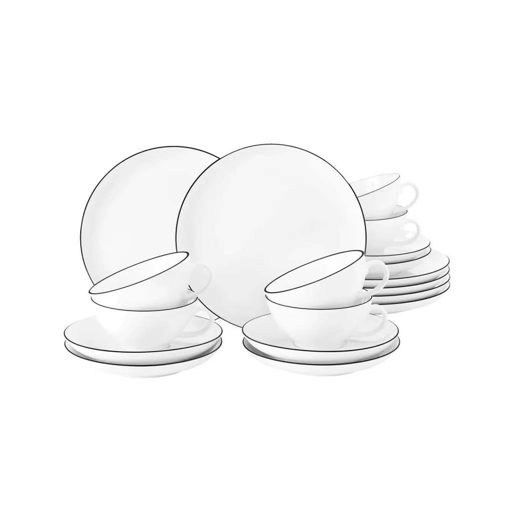 Seltmann Weiden Teeservice Lido Schwarz Mit Farbrand Zeitlos – Bild 4