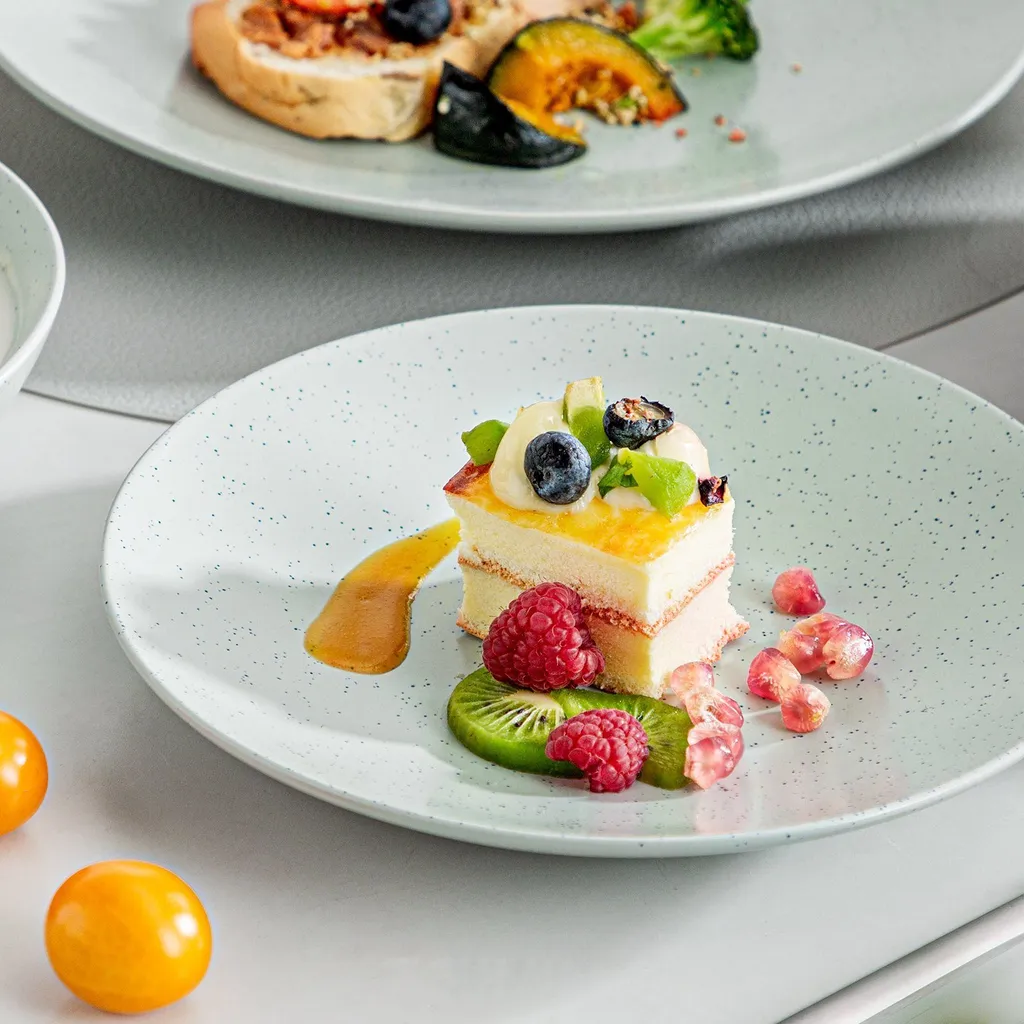 Tafelservice Steingut, Vancasso SABINE 32-teiliges Geschirrset, Modernes Kombiservice Für 8 Personen, Sesam Design – Bild 5