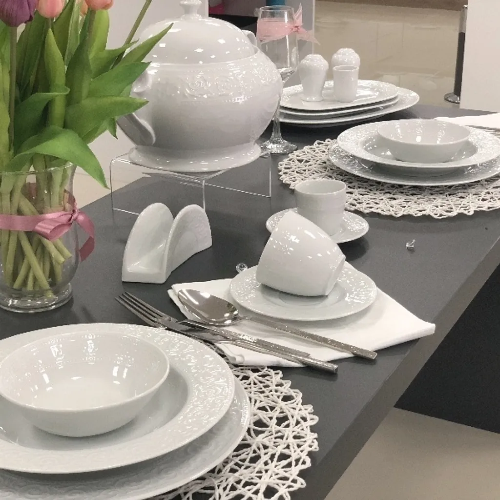 Kütahya Porselen 83 Teilig Acelya Tafelservice Porzellan Essservice 12 Personen – Bild 2