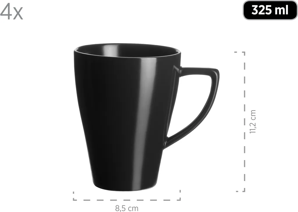 Mäser 931730 Kombiservice Glendale Für 4 Personen, Steinzeug, Schwarz (1 Set, 16-teilig) – Bild 2