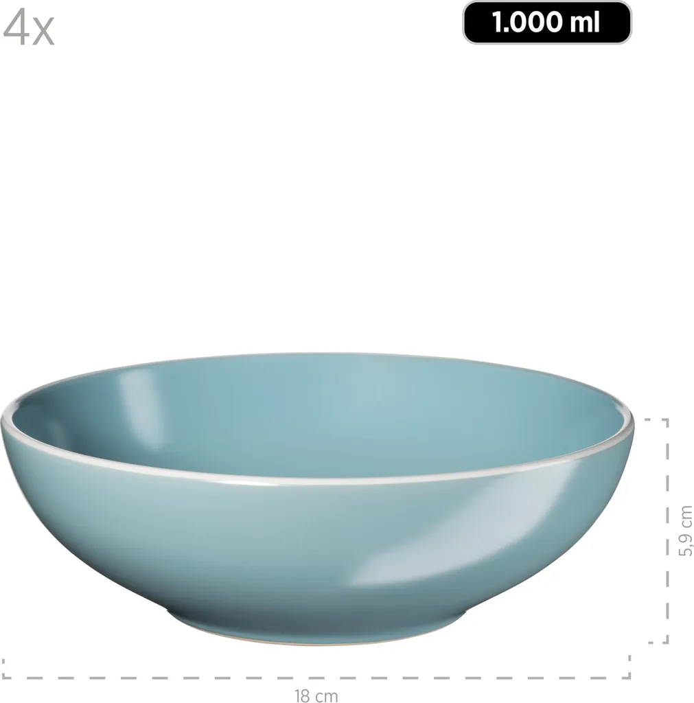 Mäser 931770 Kombiservice Elissa Für 6 Personen, Steinzeug, Türkis (1 Set, 24-teilig) – Bild 4