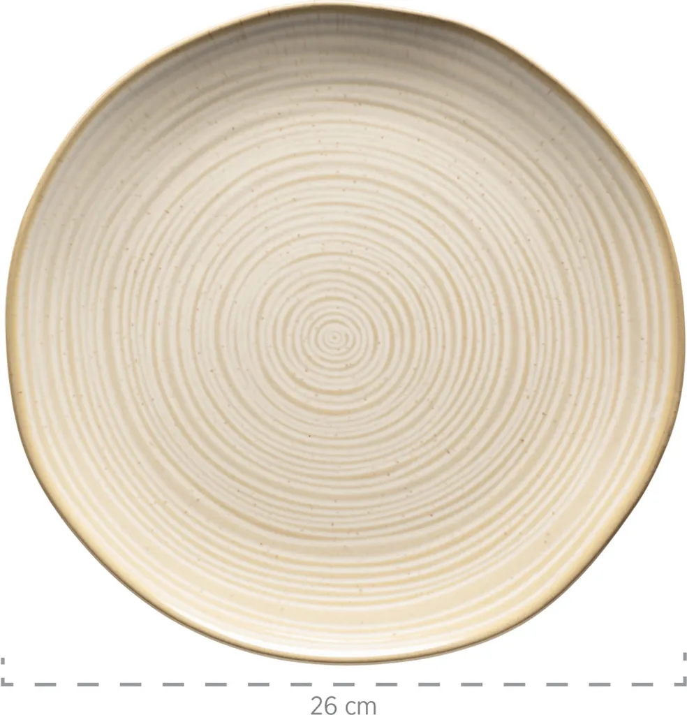 Mäser 931371 Nottingham Vintage Tafel-Service Für 4 Personen Mit Speiseteller Und Suppenteller Im Retro-Look, Steinzeug, Beige, 8-teilig (1 Set) – Bild 3