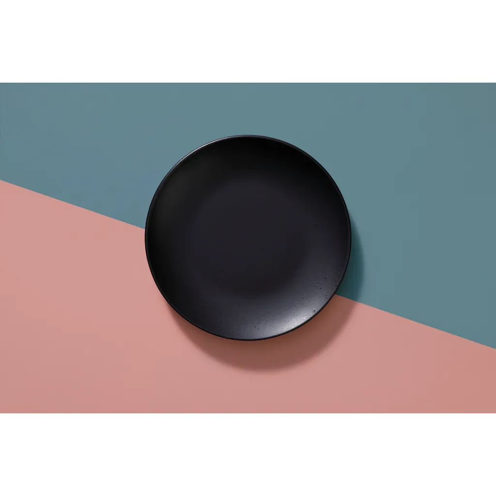 Mammoet Moon Geschirrset 6 Personen, Steingut, Bestehend Aus Tiefen Und Flachen Tellern Sowie Schalen – Je 6 Stück, Matt Schwarz, Moderne Form, Spülmaschinenfest – Bild 3