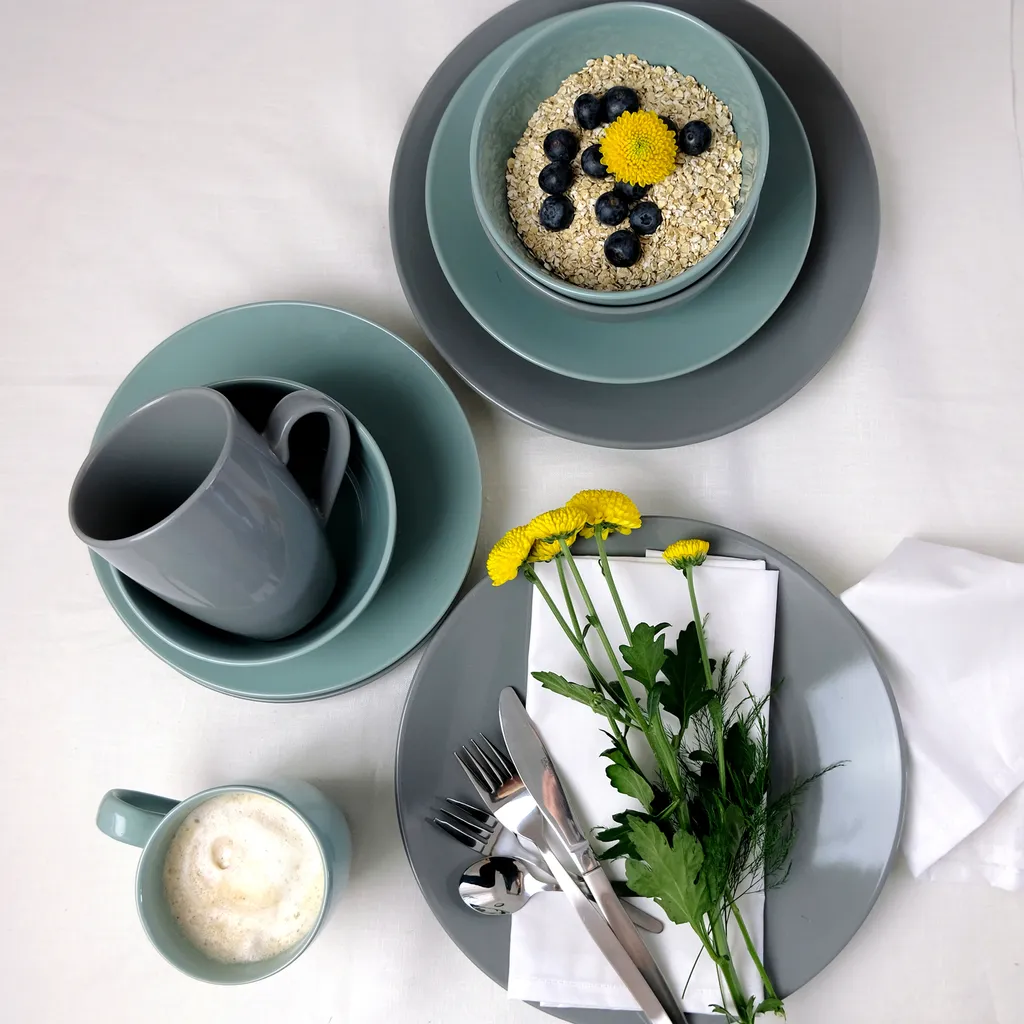 Mäser 931914 Kombiservice Pastell Selection Für 4 Personen, Steinzeug, Grau (1 Set, 16-teilig) – Bild 7