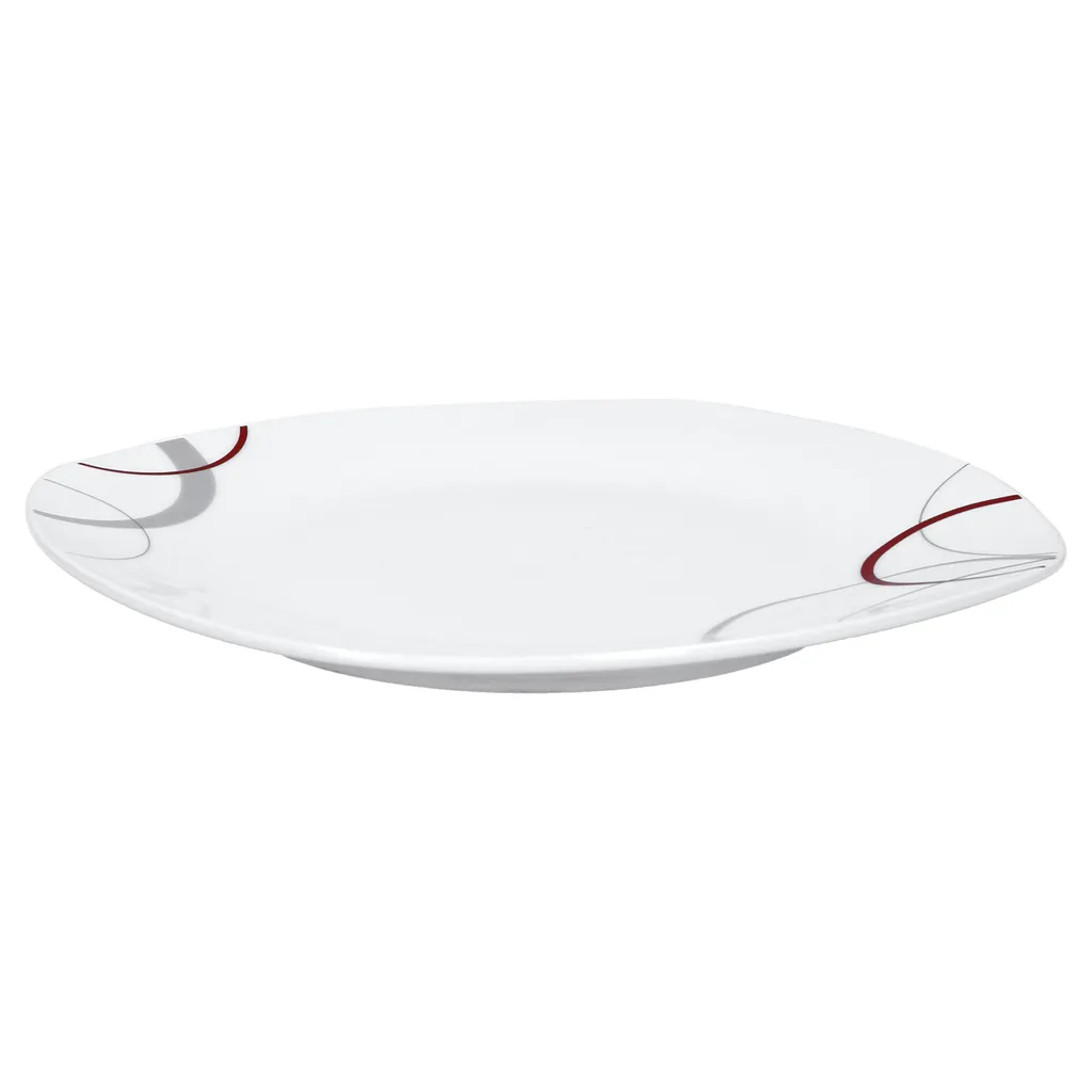 Kaffeeservice Palazzo 18tlg. - Weiß MitNachbildung-Kreisen In Grau Und Dunkelrot - Für 6 Personen – Bild 3