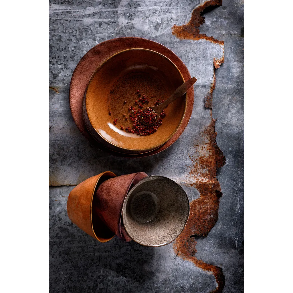 1 X Palmer Rustique Keramik Tafel Service Set 24 Tlg. 6 Pers. Rost – Bild 3