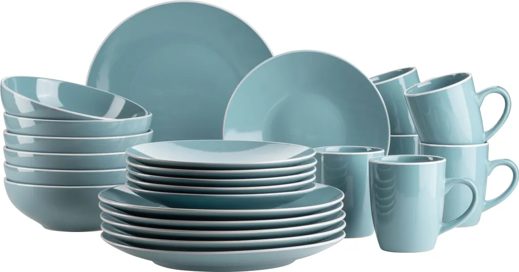 Mäser 931770 Kombiservice Elissa Für 6 Personen, Steinzeug, Türkis (1 Set, 24-teilig) – Bild 10