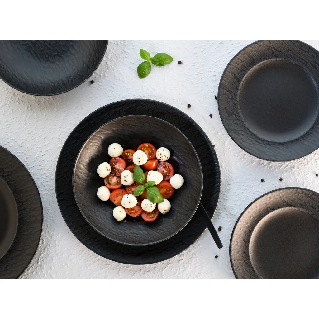 CreaTable 33320 Tafelservice Rondo Schiefer Für 6 Personen, Steinzeug, Schwarz (1 Set, 12-teilig) – Bild 8