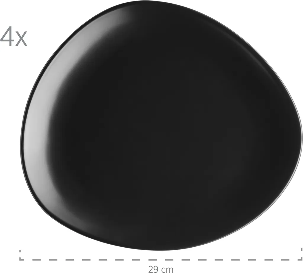 Mäser 931730 Kombiservice Glendale Für 4 Personen, Steinzeug, Schwarz (1 Set, 16-teilig) – Bild 3
