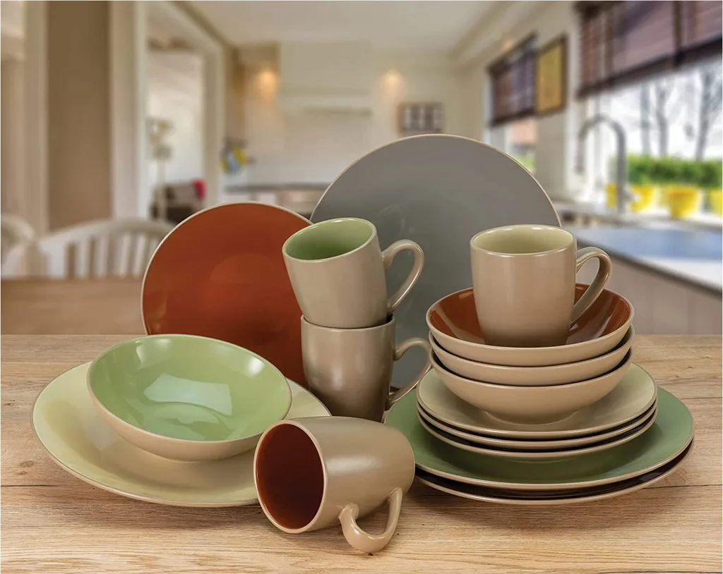 CreaTable 22563 Kombiservice Urban Jungle Für 4 Personen, Steinzeug, Mehrfarbig (1 Set, 16-teilig) – Bild 3