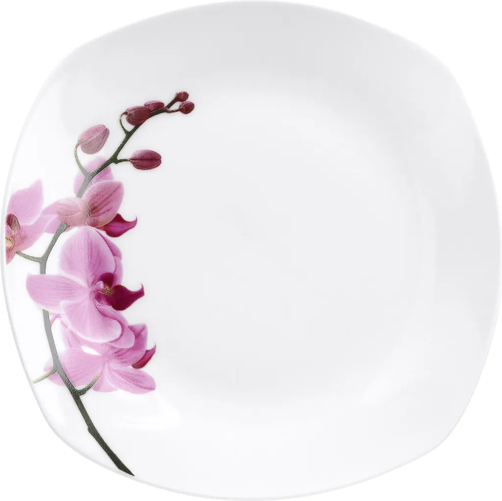 Kaffeeservice 18-tlg. Kyoto Orchidee Leicht Eckig Porzellan Für 6 Personen Weiß MitNachbildung – Bild 7