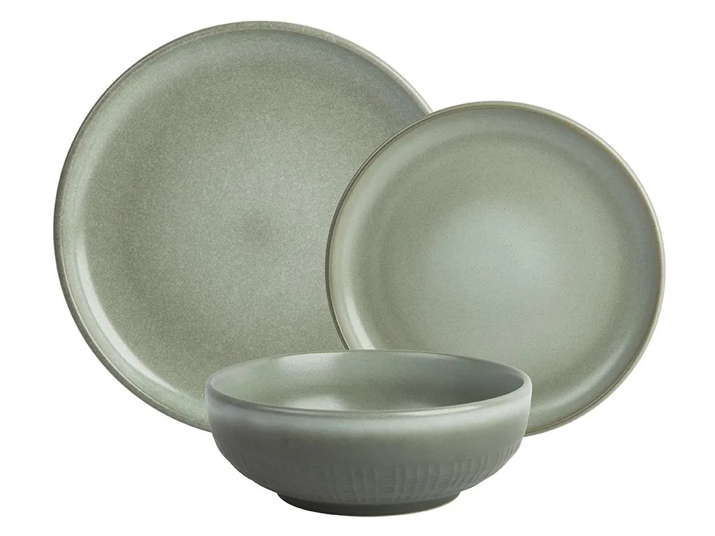Tafelservice - Steingut - 18-teilig - Grün - MOCHA