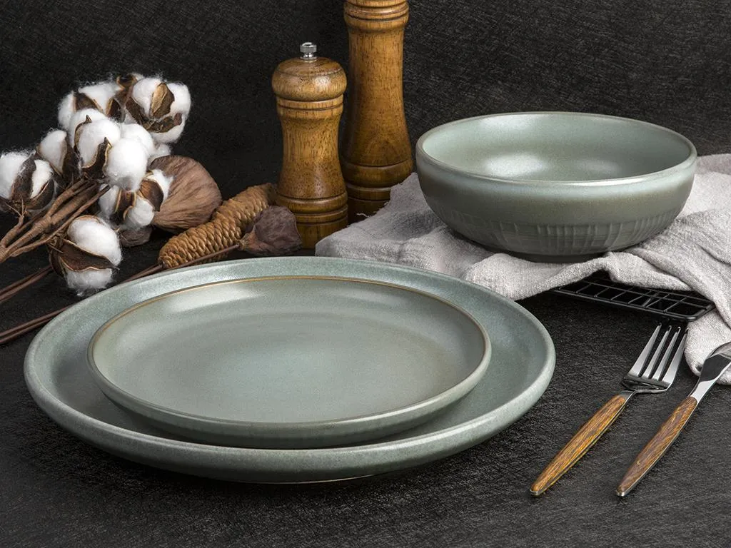 Tafelservice - Steingut - 18-teilig - Grün - MOCHA – Bild 2