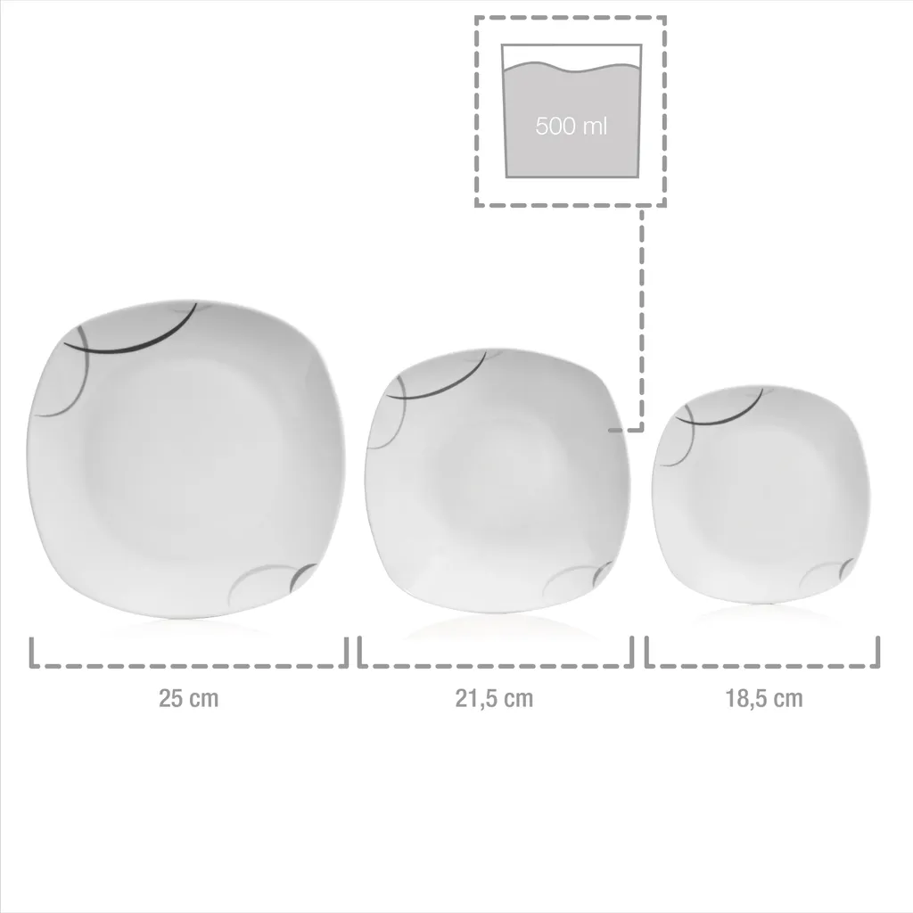 Sänger Tafelservice Bilgola Black Lines 18 Tlg. – Bild 3