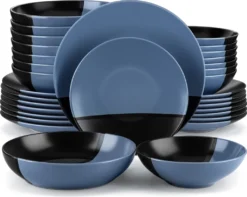 Tafelservice 8 Personen, Vancasso 32 Teiliges Accel Geschirrset Aus Steingut, Modernes Geschirr Kombiservice Set, Rund