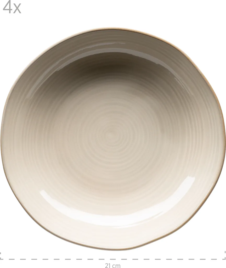 Mäser 931371 Nottingham Vintage Tafel-Service Für 4 Personen Mit Speiseteller Und Suppenteller Im Retro-Look, Steinzeug, Beige, 8-teilig (1 Set) – Bild 9
